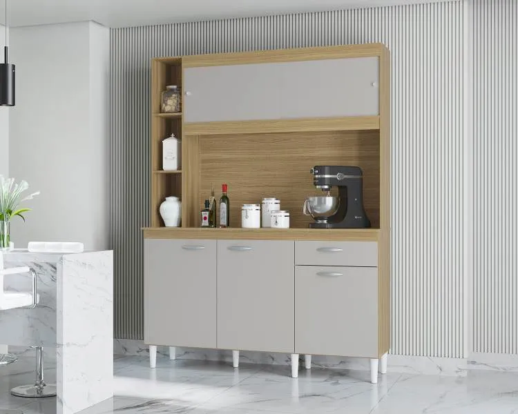 Kit Cozinha Duda 140 5P1G Poquema — Damasco/Off White