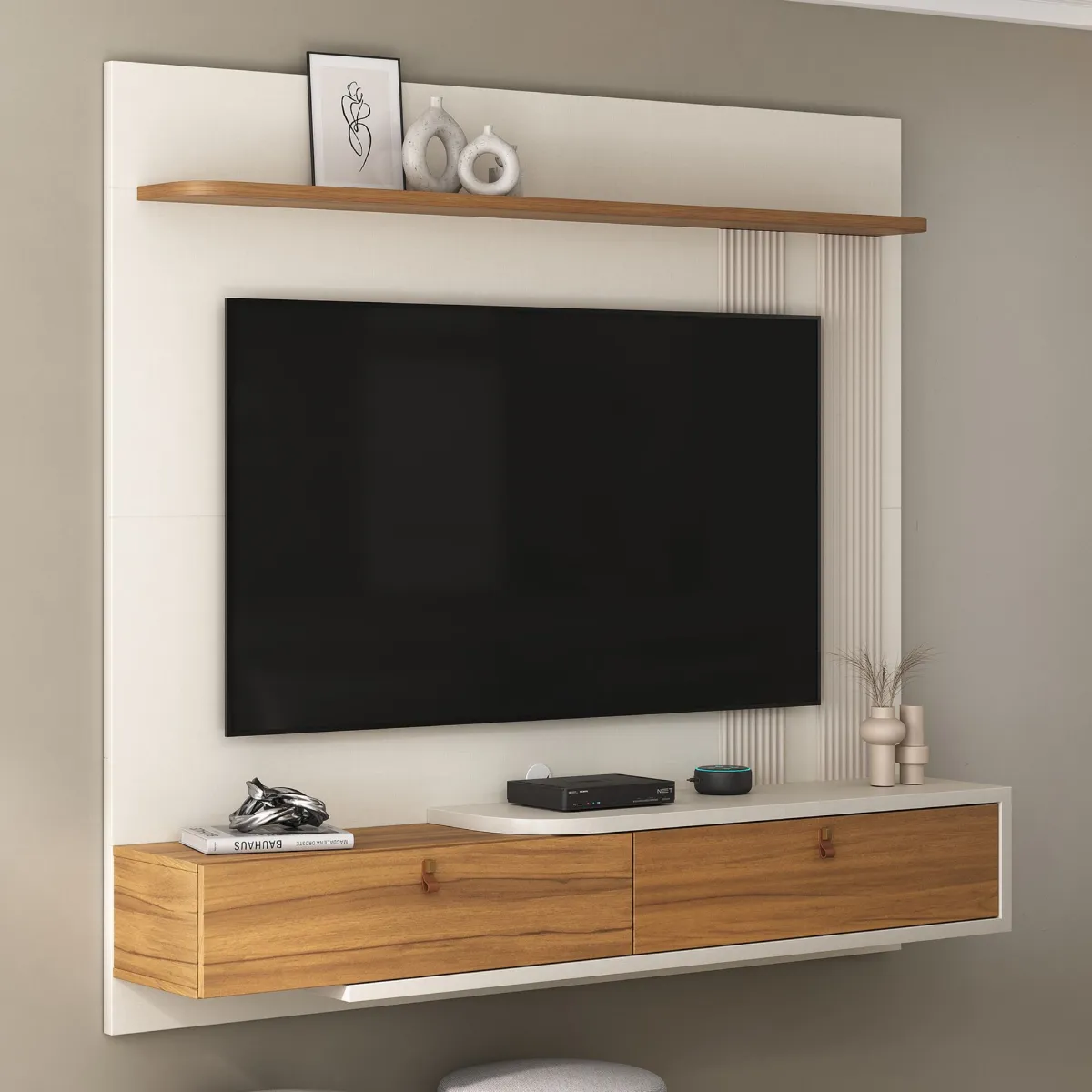 Painel NT 1390 160 Off White.Freijo Trend Notavel — Off White/Freijó Trend