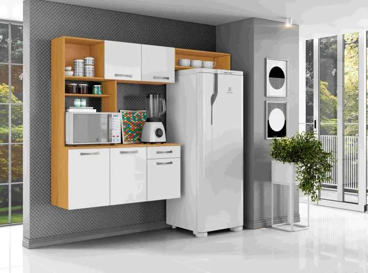 Cozinha Nanda 5P1G Cinamomo.Branco Tx Aramoveis — Cinamomo/Branco