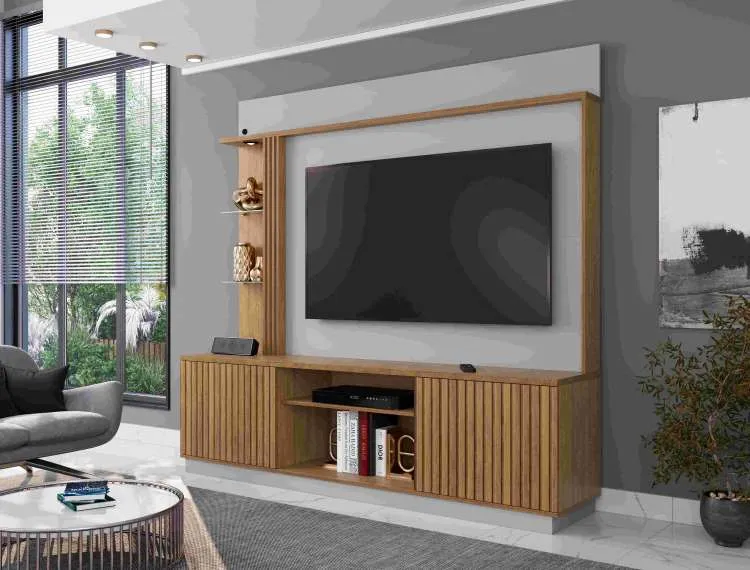 Home Atlanta 201 Naturale Ripado Efeito 3D.Off White Bechara — Naturale Ripado/Off White