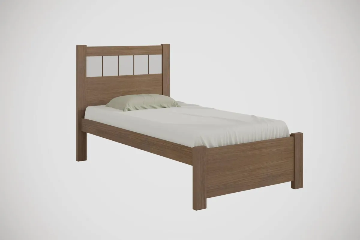 Cama Solteiro Primicia Plus Castanho.Off White D Doro — Castanho Off White
