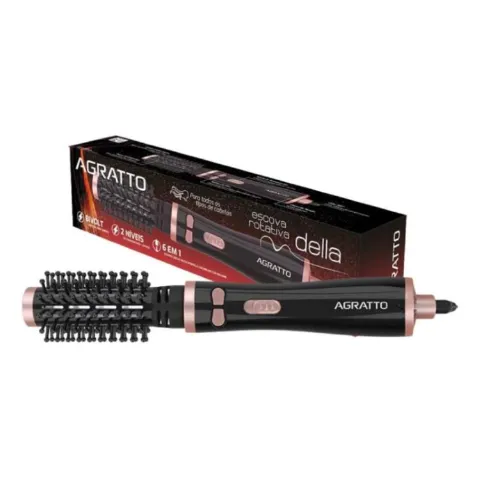 Escova de Cabelo Rotativa Della ECR 03 Bivolt Seletivo 1200.100W Agratto