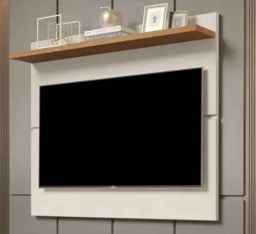 Painel Vivare 108 New Off White.Freijo Giga Moveis — Off White/Nature