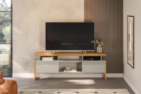 Rack Esmeralda 180 Nature.Off White Linea Brasil