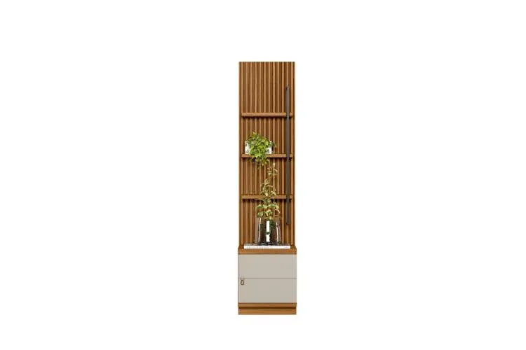 Conjunto Modular Rack mais Painel Ouro Preto 180 Nature.Off White Linea Brasil — Módulo Lateral Ouro Preto - Nature/Off White