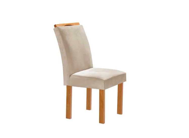 Kit com 2 Cadeiras Londres Cinamomo Veludo Suede Areia Tec 169 Cel Moveis — Kit 2 Cds Londres - Cinamomo.Areia Tec 169