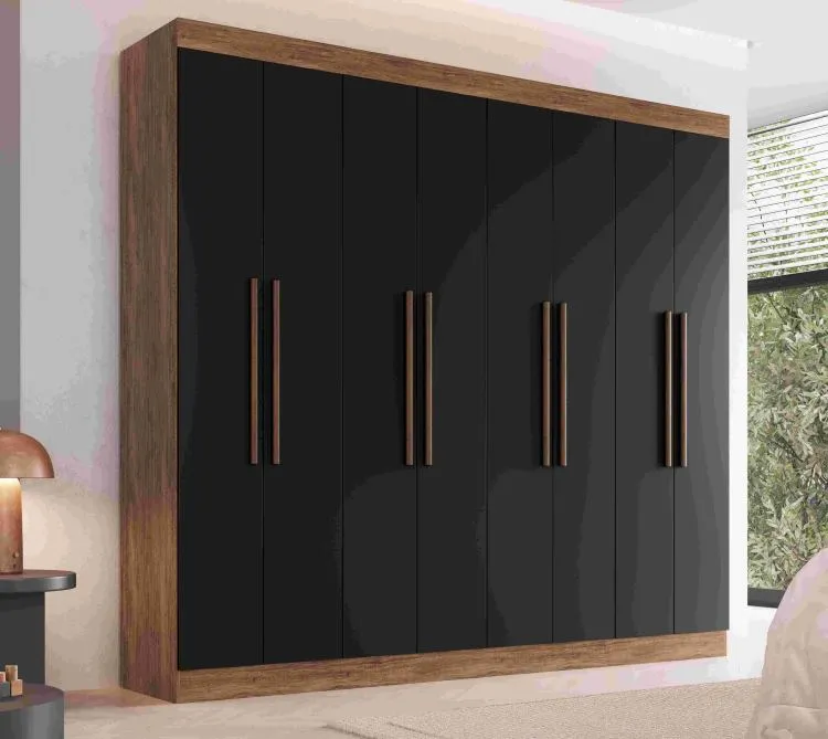 Roupeiro California 8P4G Doripel — Castanho/Preto