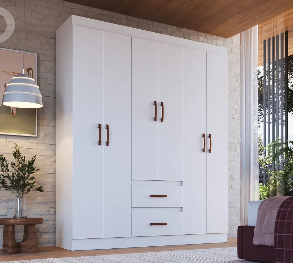 Roupeiro Texas 6P2G Doripel — Branco
