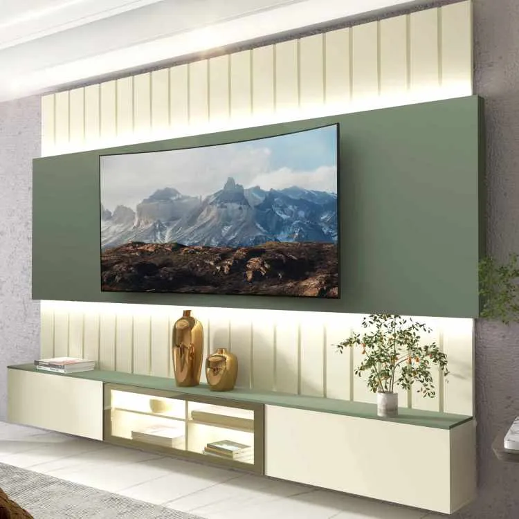 Home Soberano Reflecta 230 com LED Naturale.Off White Gelius — Off White.Verde Floresta
