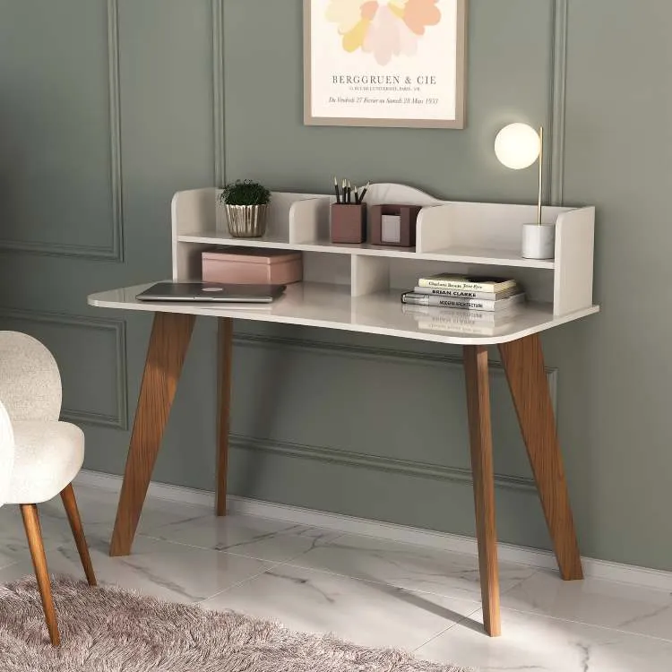 Escrivaninha Sofia 2N3Box Off White.Cedro Artely — Off White/Cedro