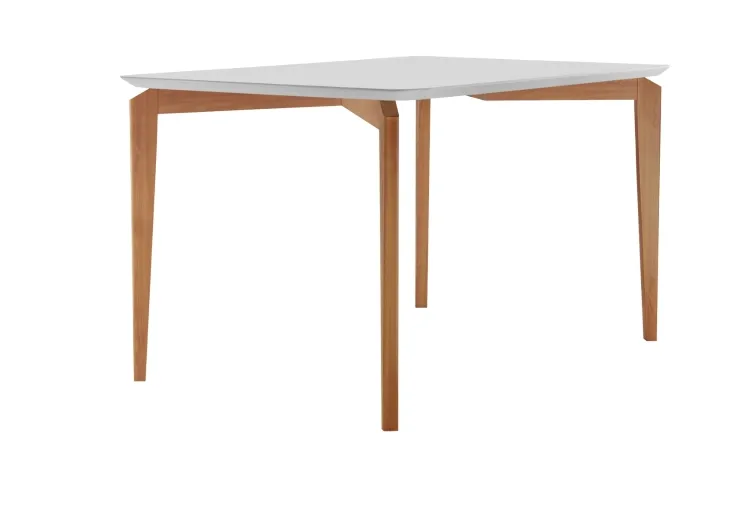 Mesa Roma 120x80 Base Roma e Tampo MDF 18mm.Vidro Canela.Off White Sala Vip Moveis — Mesa Roma 120x80 - Canela/Off White