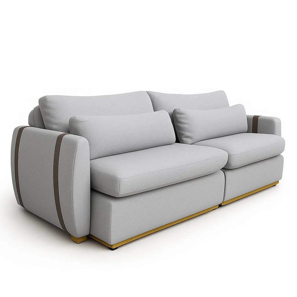Sofa Cama Retratil Reclinavel Zeus/Theo 230 2x100 + Braco 15cm Linho Azul Marinho 16 Idealle — Sofá Zeus/Theo 230 - Linho Gelo