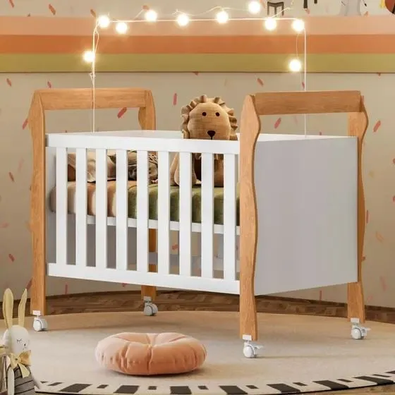 Berco Mini Cama Soninho com 3 Funcionalidades Amadeirado.Branco Tigus — Amadeirado/Branco