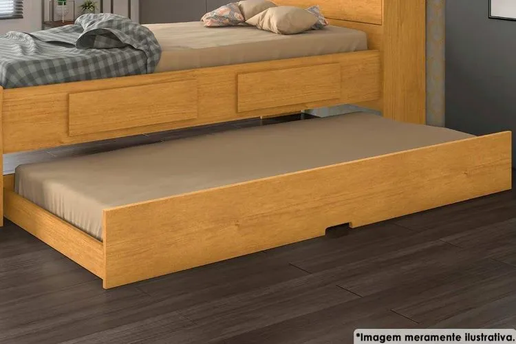 Beliche Indy Fit Cinamomo.Off White Conquista Moveis — Cama Auxliar Premium II Fit - Cinamomo