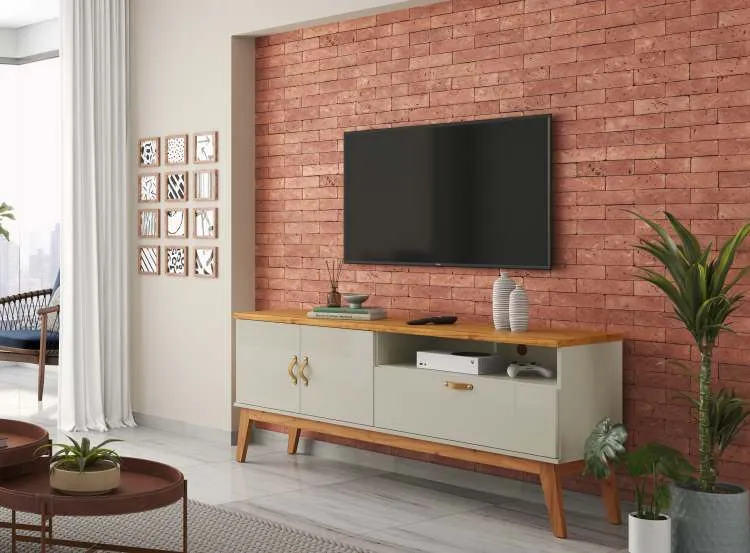 Rack Sirius 1.6 3P Off White.Cinamomo Patrimar Moveis — Off White/Cinamomo