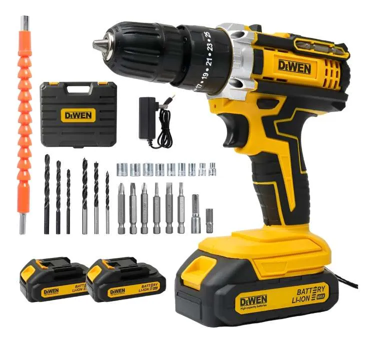 Furadeira e Parafusadeira Portatil DW 116 Sem Fio DeWen — DW 116 - Amarelo/Preto