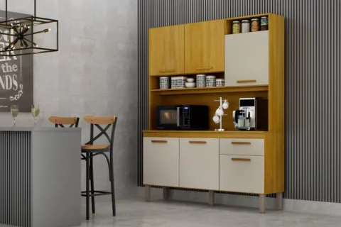 Kit Cozinha Noor 6P1G Cinamomo.Off White CHF Moveis