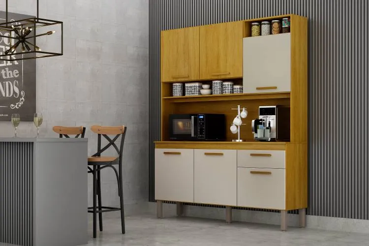 Kit Cozinha Noor 6P1G Cinamomo.Off White CHF Moveis — Cinamomo/Off White