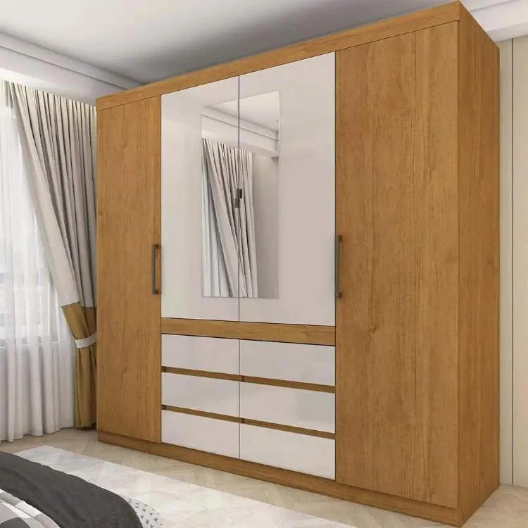 Roupeiro Imperio 4P6G com Espelhos Branco.Branco Carioca — Cinamomo/White