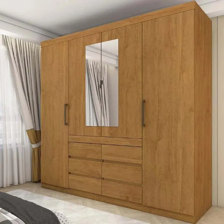 Roupeiro Imperio 4P6G com Espelhos Branco.Branco Carioca — Cinamomo