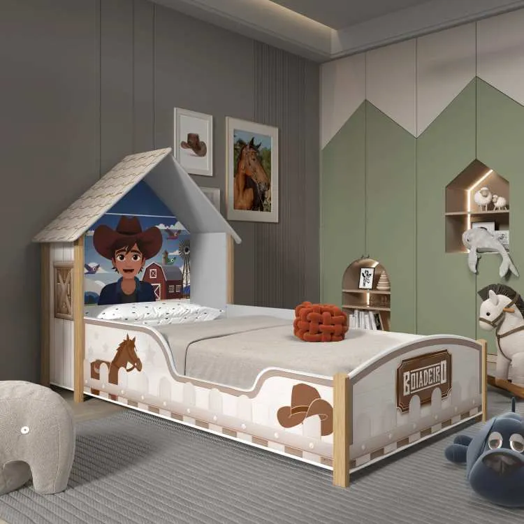 Cama Infantil Boiadeira 90 Branco Gelius — Cama Infantil Boiadeiro - Branco