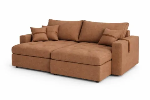 Sofa sem Caixa Retratil Lisboa 240 2xModulos 120 Linho Terracota 24 We Art Decor