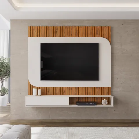 Painel Tom 150 Freijo.Off White DJ Moveis