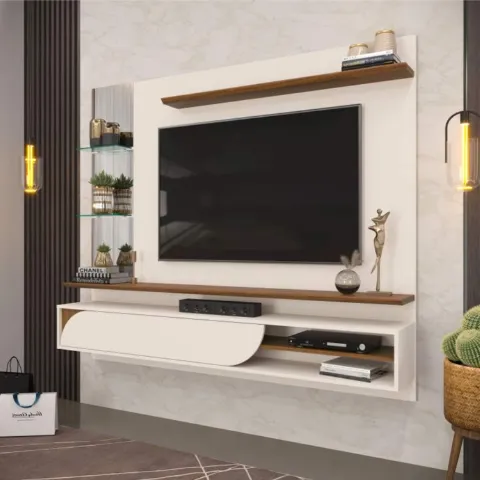 Painel Ravi 180 Off White.Freijo DJ Moveis