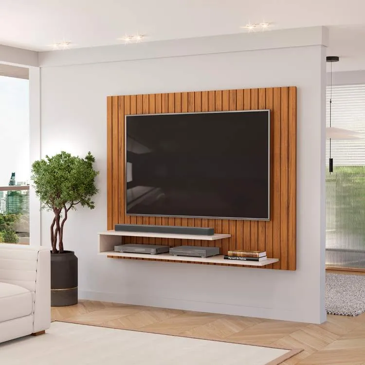 Painel Ripe 135 Freijo.Off White DJ Moveis — Freijó/Off White