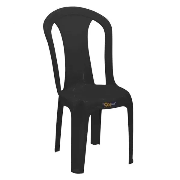 Cadeira Plastica Bistro Pratagi Preto SolPlast — Cadeira Bistrô Preto