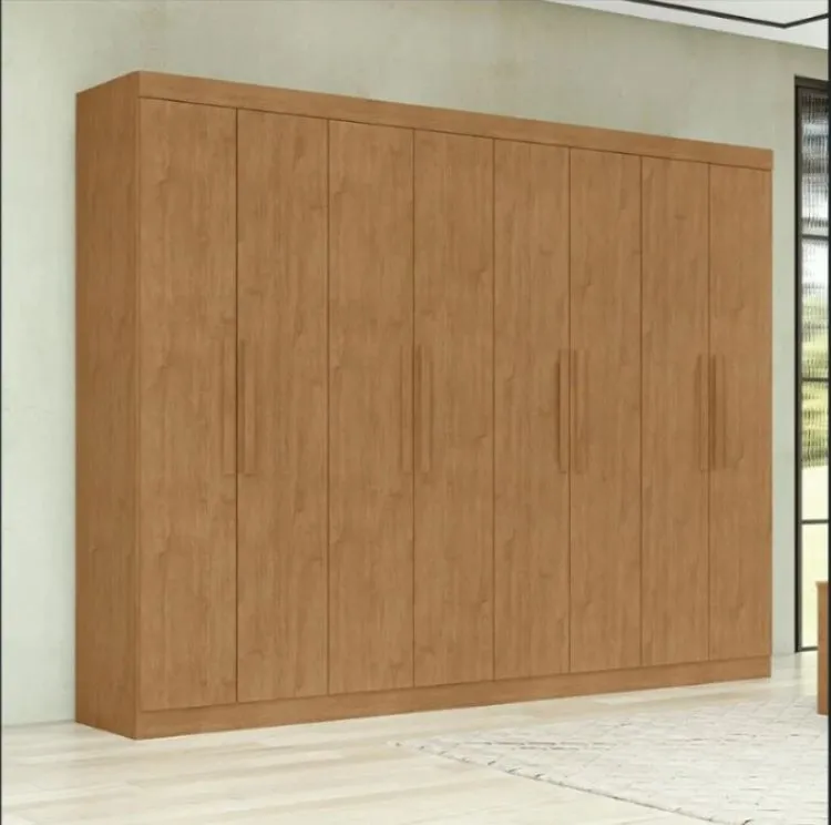 Roupeiro Andara Soft 8P4G Amendoa Clean Lopas Moveis — Amênda Clean