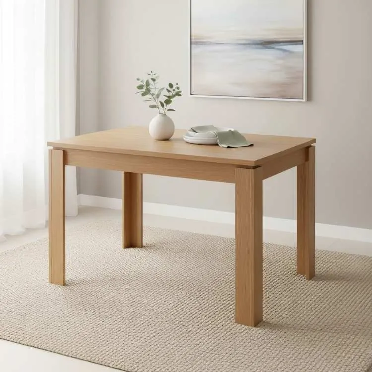 Mesa Athenas 120 Tampo MDP Amendoa Clean Lopas Moveis — Amêndoa
