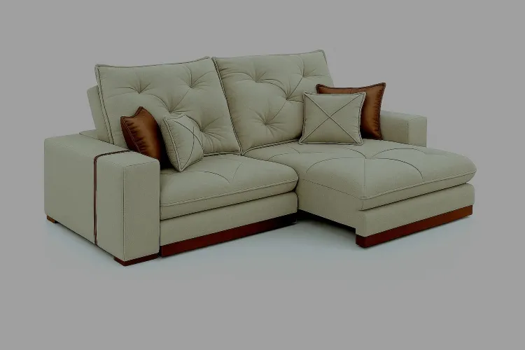 Estofado Retratil Reclinavel Geriba 290 2x120 + Braco 25cm Linho Bege 01 Idealle — Estoifado Geriba 290 - Veludo Inca Cru 01