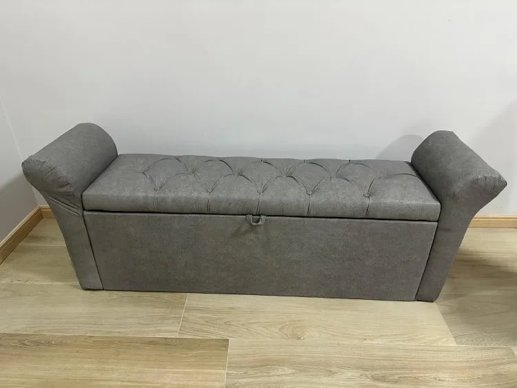 Recamier Queen Dacar 158 Linhao Cafe SR Cabeceiras — Recamier Queen Dacar -Linhao Cinza