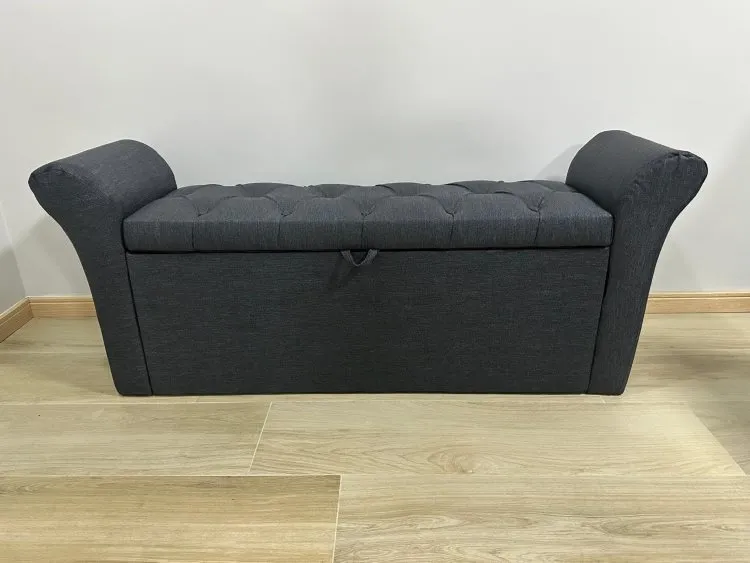 Recamier Queen Dacar 158 Linhao Cafe SR Cabeceiras — Recamier Queen Dacar - Linhão Grafite