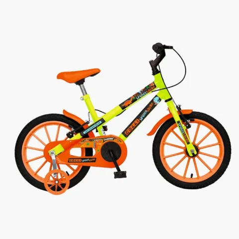 Bicicleta Infantil Colli Spinossauro Aventura Aro 16 Amarelo Neon Cod 202.13D EM Colli