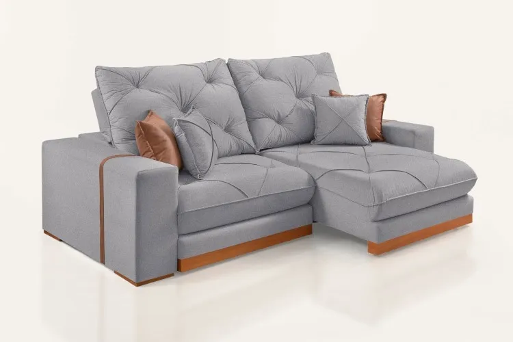 Estofado Retratil Reclinavel Geriba 210 2x80 com 25cm Braco Veludo Inca Azul 24 Idealle — Estofado Geribá 210 - Linho Gelo