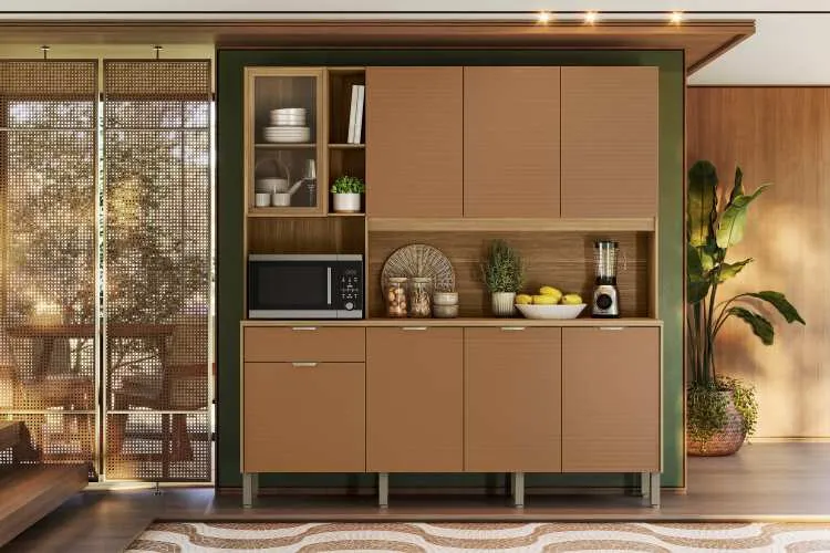 Kit Cozinha Nature 8P1G Freijo.Caramelo Kits Parana — Freijó/Caramelo