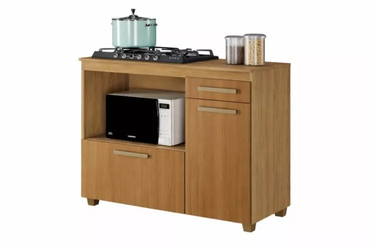 Balcao CookTop Cronus 120 5 Bocas com Tampo com Recorte 63,5 x 35 Branco Arte Moveis — Balcao Cronus 5 Bocas - Cinamomo