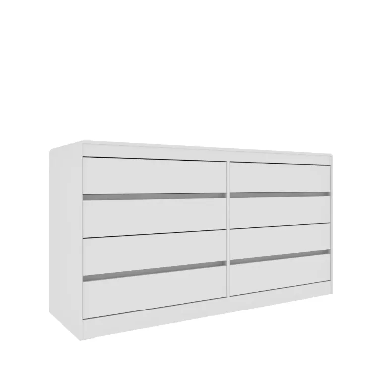 Comoda Castelhano/Espanha 8G Cinamomo/Off White TCIL — Cômoda Castelhano/Espanha 8G - Neve/Neve