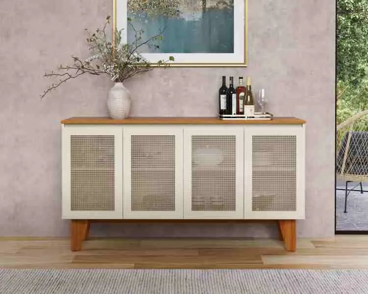 Buffet Topazio 4P J&A Moveis — Off White/Nature
