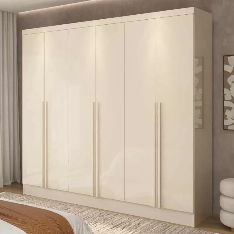Roupeiro Atenas 6P MDP J&A Moveis — Off White Liso