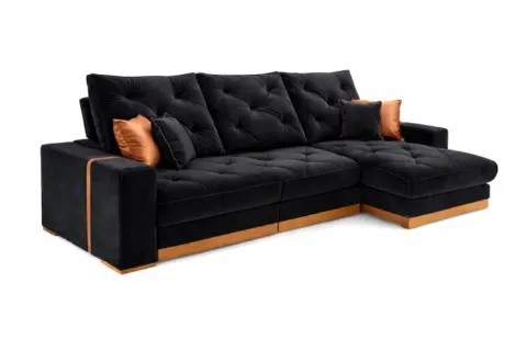 Estofado Retratil Reclinavel Geriba 320 3x90 + Braco 25cm Veludo Inca Preto 13 Idealle