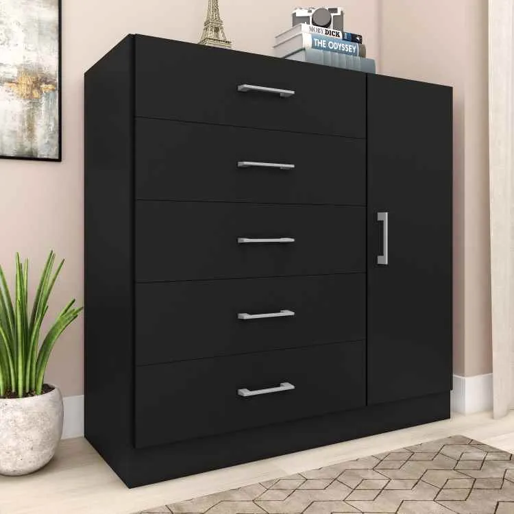 Comoda Miami 5G1P Fellicci — Preto