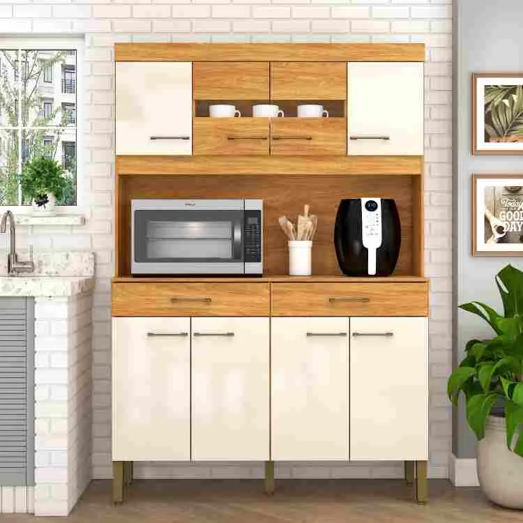 Kit Cozinha Laura 8P2G Fellicci — Cinamomo/Off White