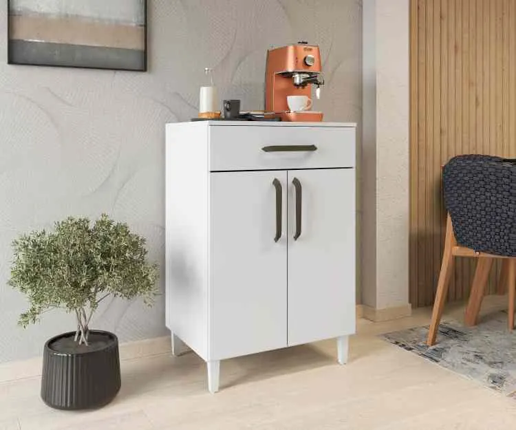 Balcao Luna Plus 61 2P1G Moveis Parana — Branco