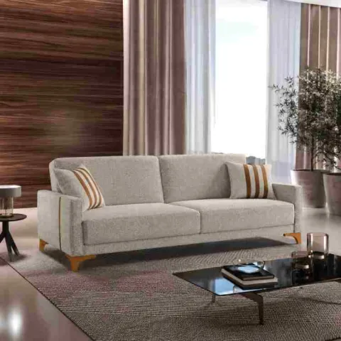 Sofa Coma Luizi Luxo Ref 51 Boucle Mesclado Marrom Luizi Luxury
