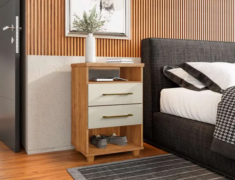 Mesa de Cabeceira Valente 2P2N 1V Rud Rack — Cedro/Areia