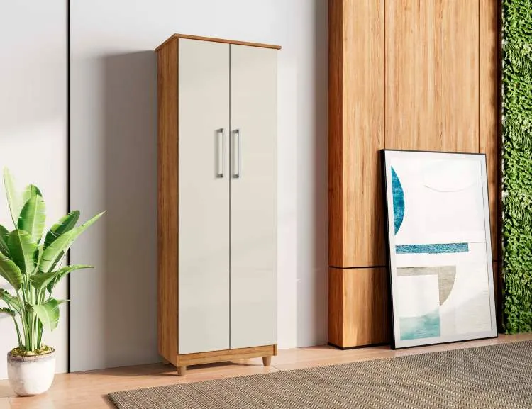 Multiuso Armario Nina II 1V Rud Rack — Cedro/Areia