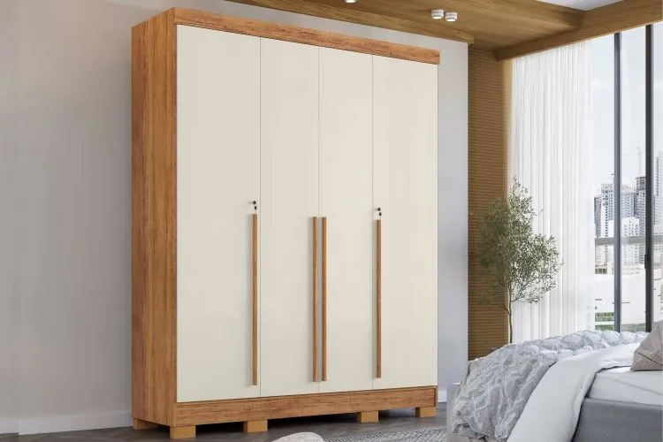 Roupeiro Domus 4P3G 4V Rud Rack — Cedro/Areia